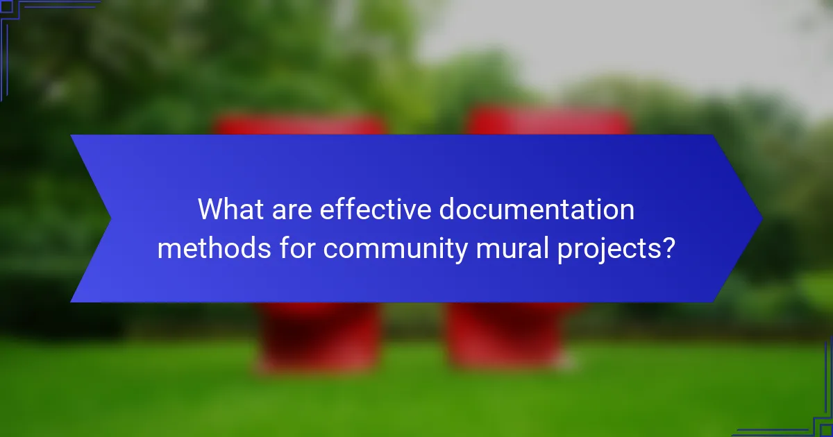 What are effective documentation methods for community mural projects?