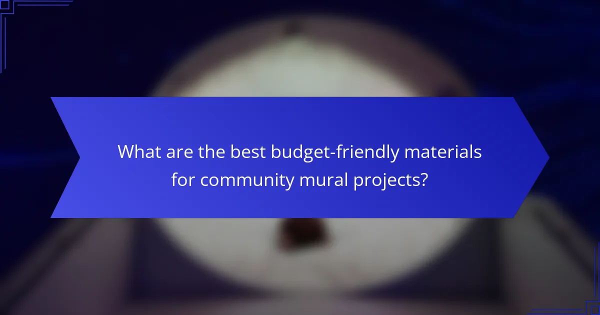 What are the best budget-friendly materials for community mural projects?