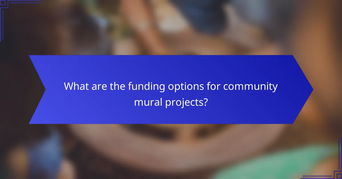 What are the funding options for community mural projects?