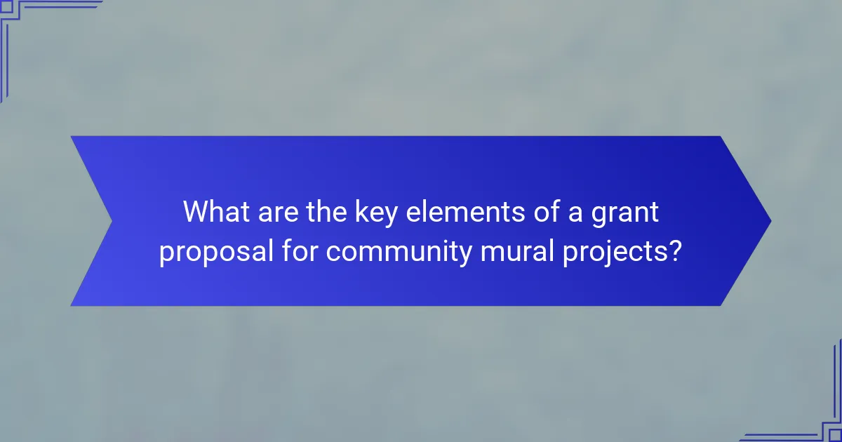 What are the key elements of a grant proposal for community mural projects?