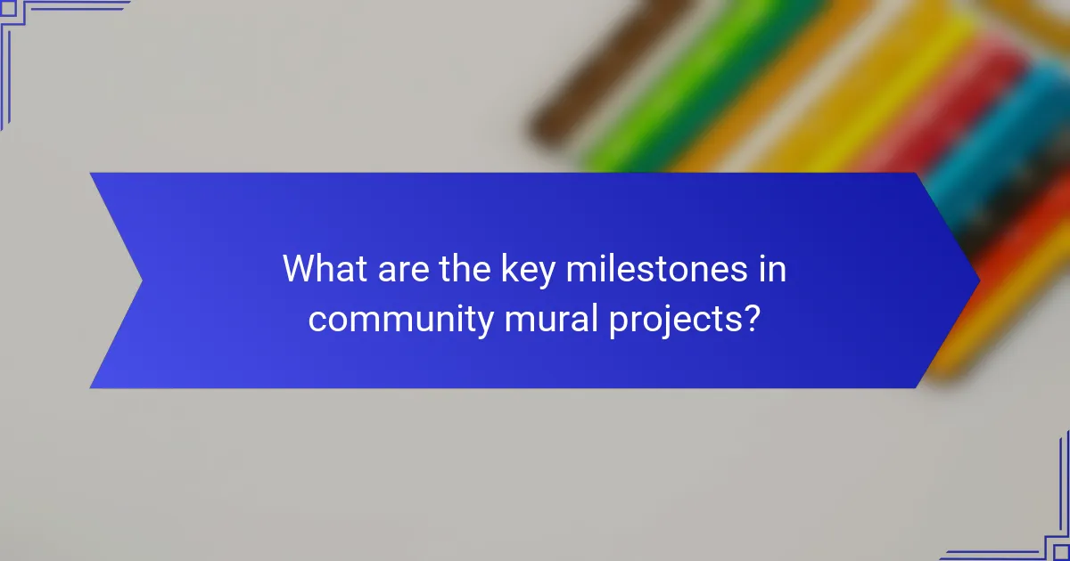 What are the key milestones in community mural projects?