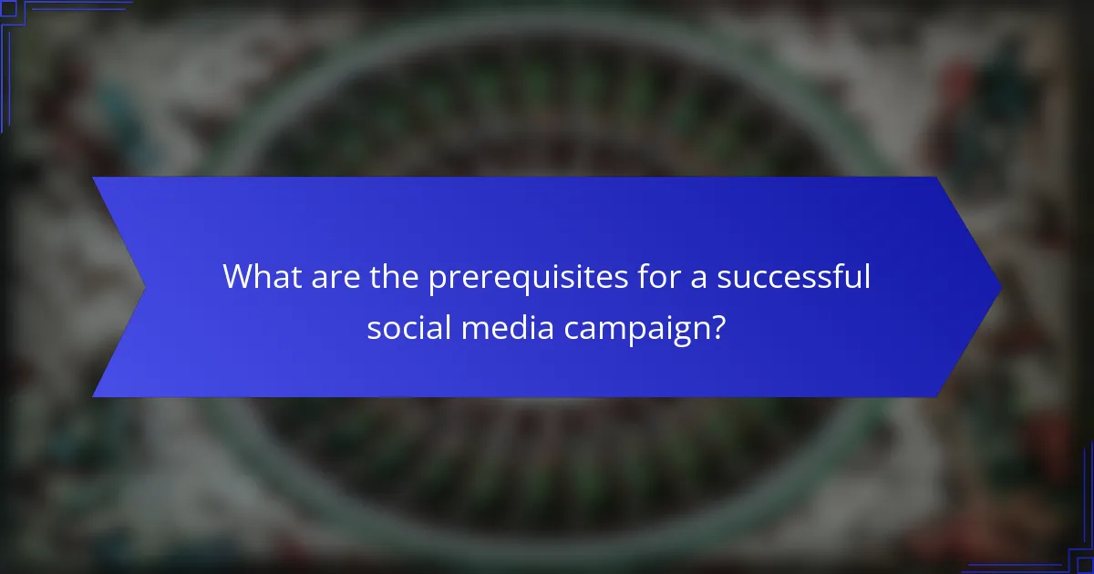 What are the prerequisites for a successful social media campaign?
