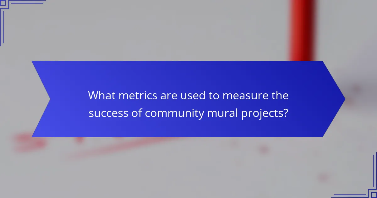 What metrics are used to measure the success of community mural projects?