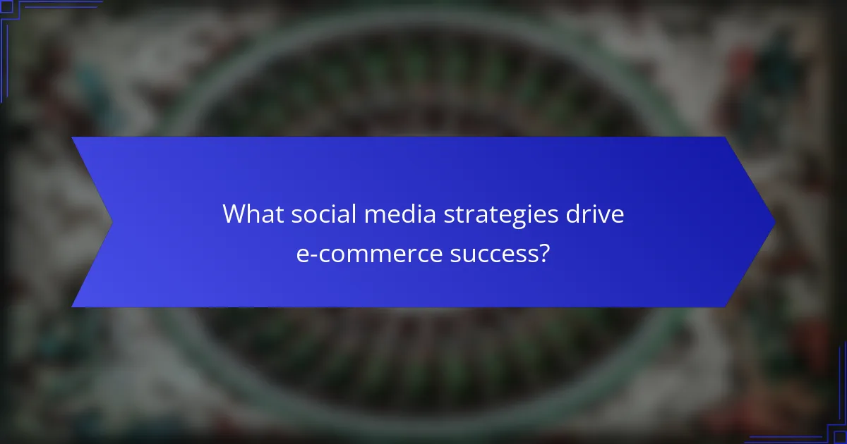 What social media strategies drive e-commerce success?