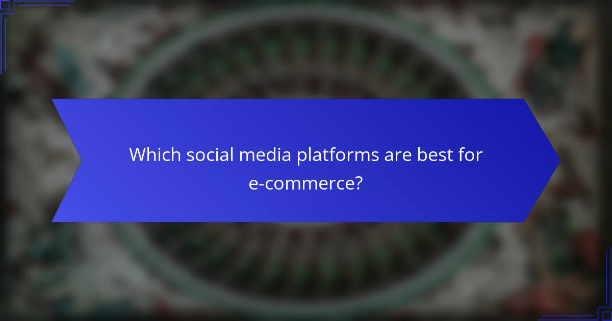 Which social media platforms are best for e-commerce?